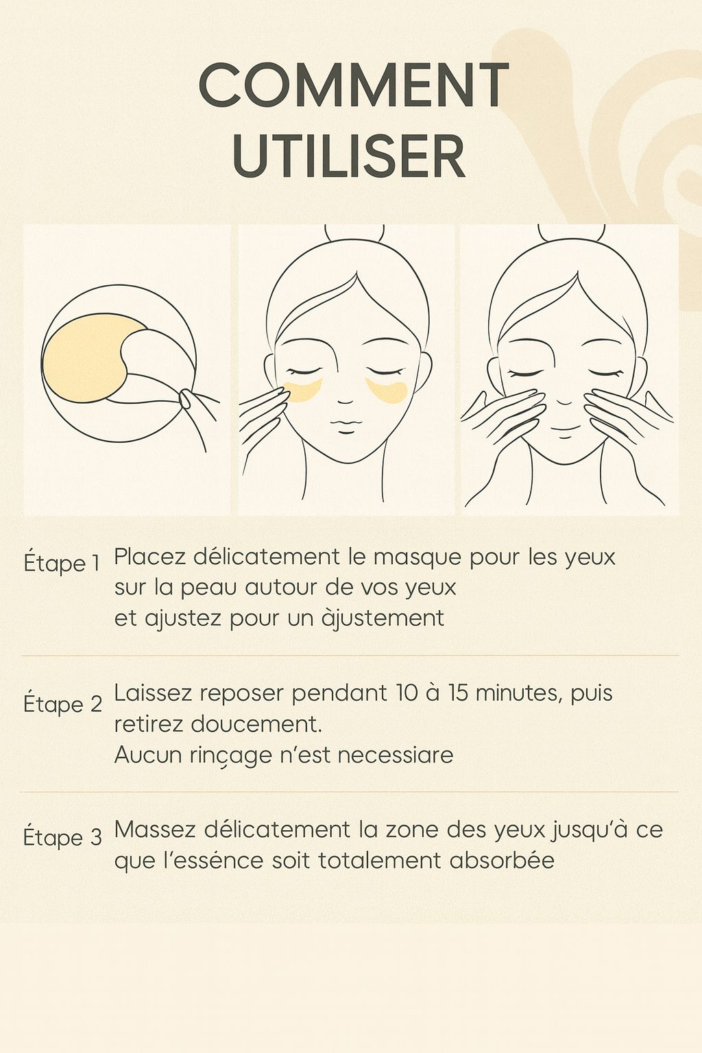 Masque pour les yeux à la bave d'escargot